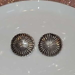 🗝Vtg Earrings Native American Designed Sterling Silver